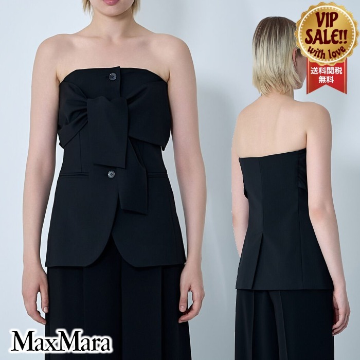 【Max Mara】 ウールウエストコート ブラック マックスマーラ