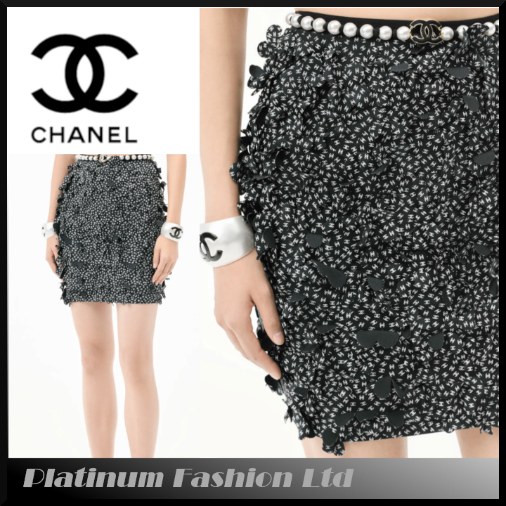 ココビーチ 25S◆送料込【CHANEL】skirt Printed Stretch Jersey