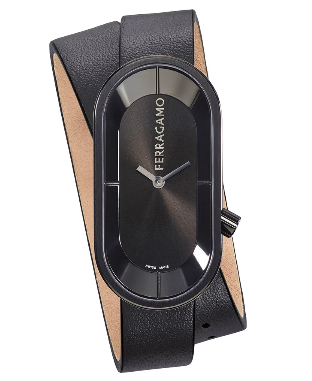 FERRAGAMOフェラガモCurve Black Dial Quartz Watch時計