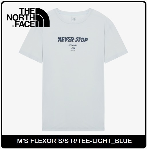 【THE NOTRH FACE】 M'S FLEXOR S/S R/TEE‐LIGHT_BLUE