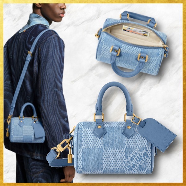 大人気 Louis Vuitton スピーディ・バンドリエール 18 ダミエ 青