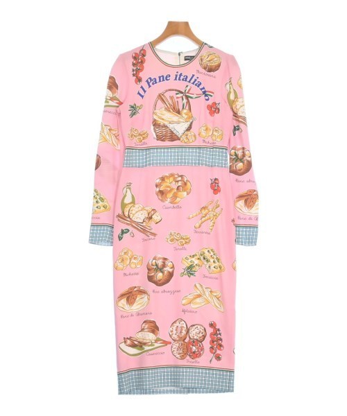 DOLCE&GABBANA ワンピース ピンクx茶x青等(総柄) 2007525E0031