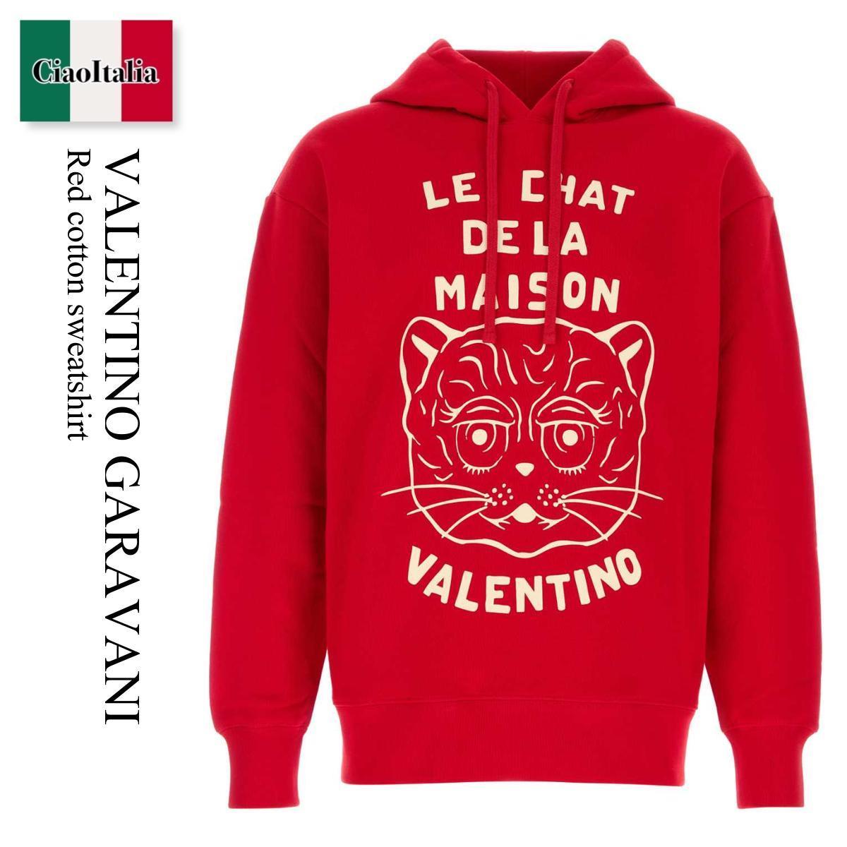 パーカー・フーディ Valentino Garavani Red Cotton Sweatshirt
