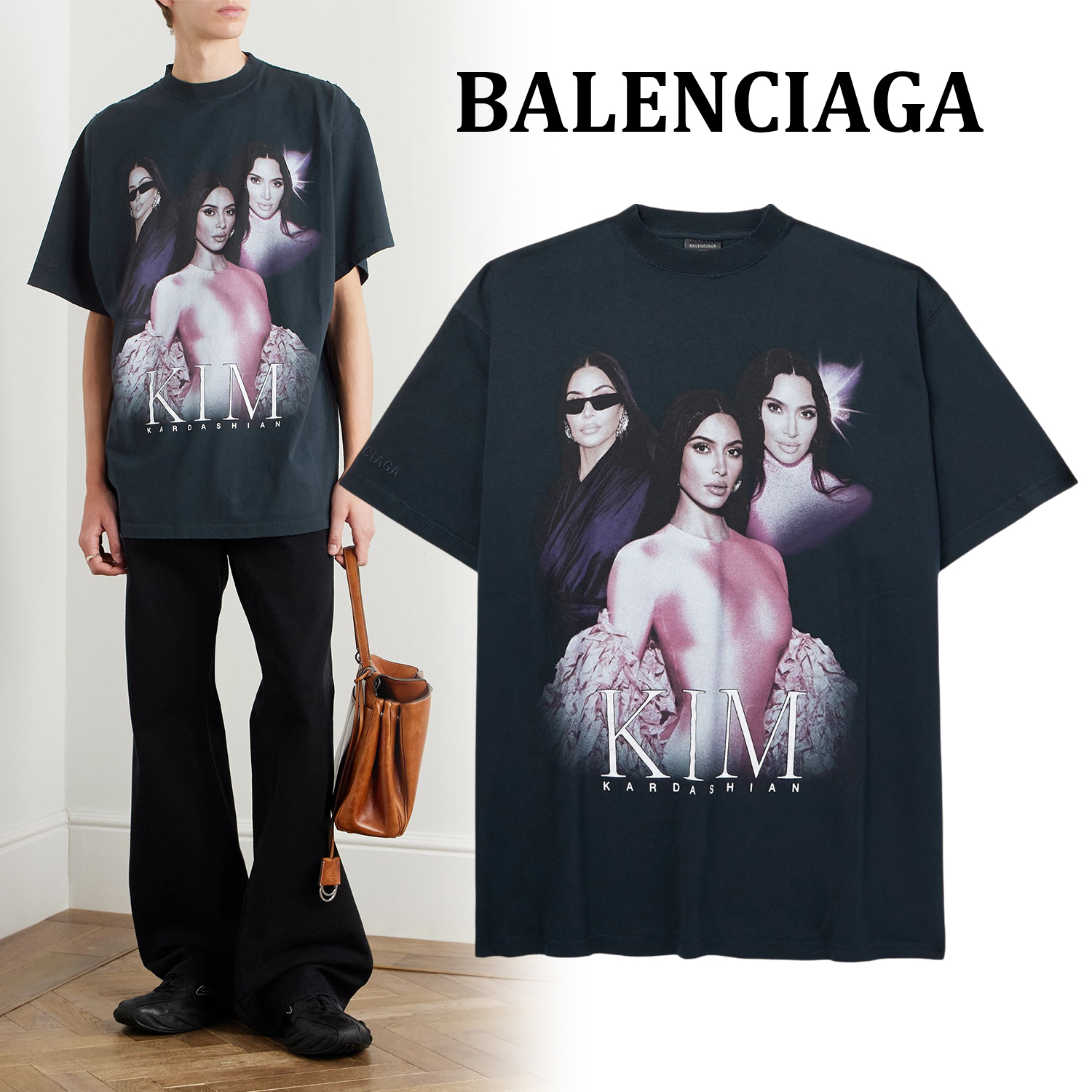 ◆BALENCIAGA◆ プリント コットンジャージーTシャツ