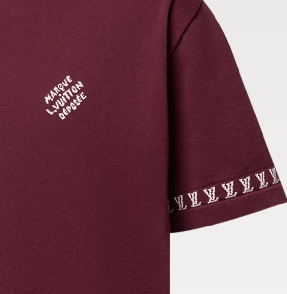 Louis Vuitton《コットンクルーネックTシャツ》赤紫色 ロゴ 直営