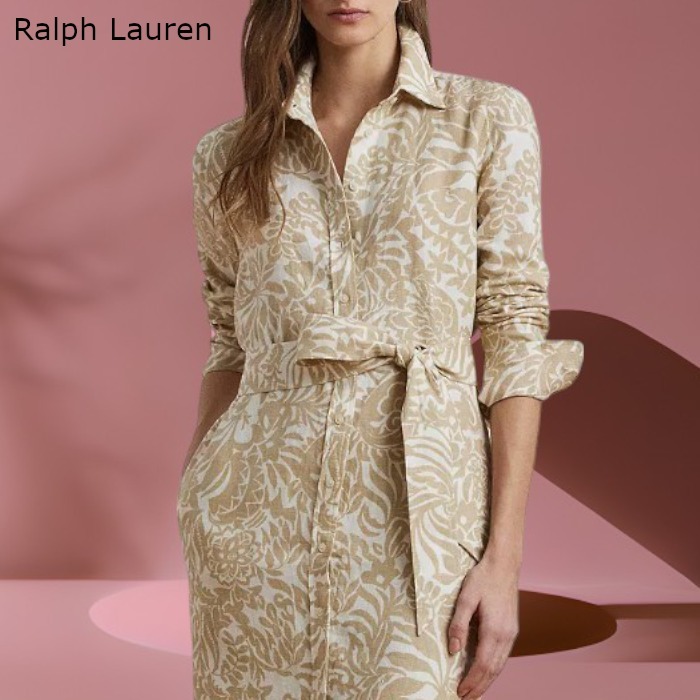 【Ralph Lauren】フローラルリネン シャツドレス