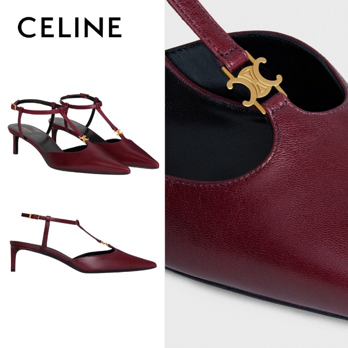 【CELINE】海外限定色◎Tバーストラップ キトゥンパンプス