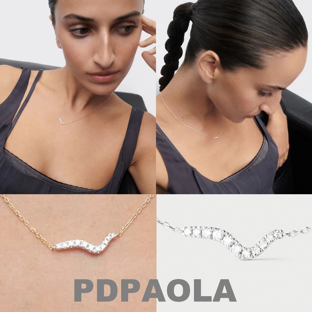 【SALE】PDPAOLA◆18k x ダイアモンド FLOWネックレス◆全2色
