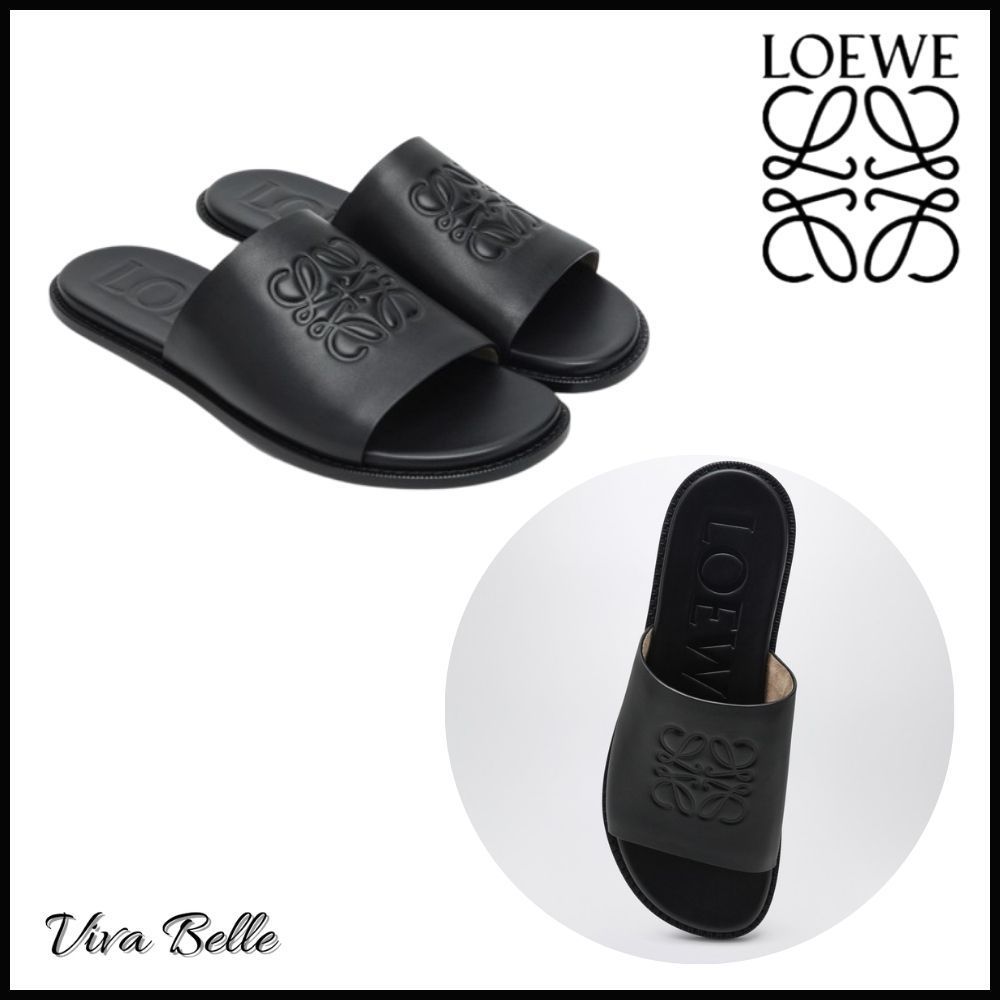 【VIP価格】LOEWE スライドアナグラムフレックスブラックレザー