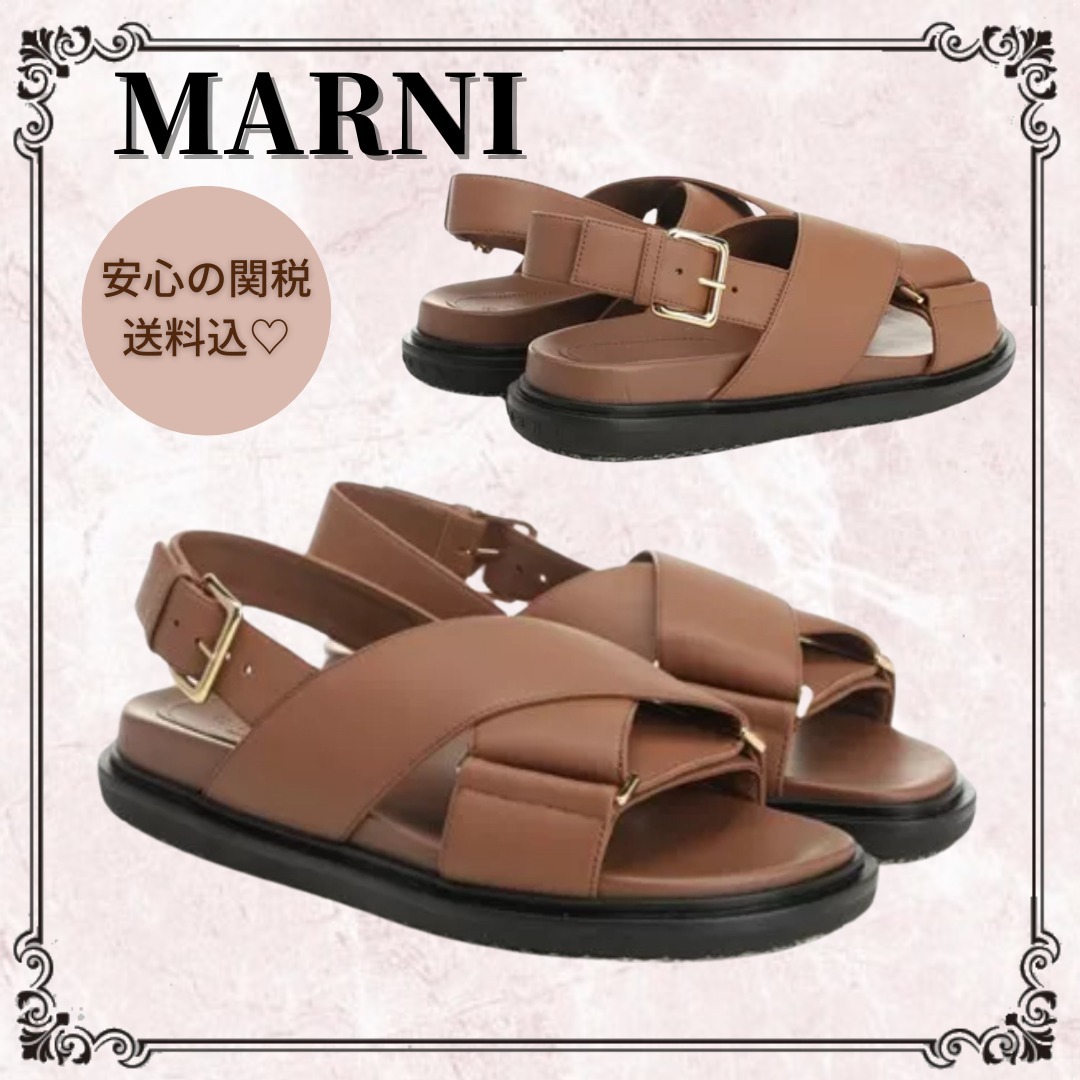 大人カジュアル◇*MARNI*Footbed レザー サンダル 関税込