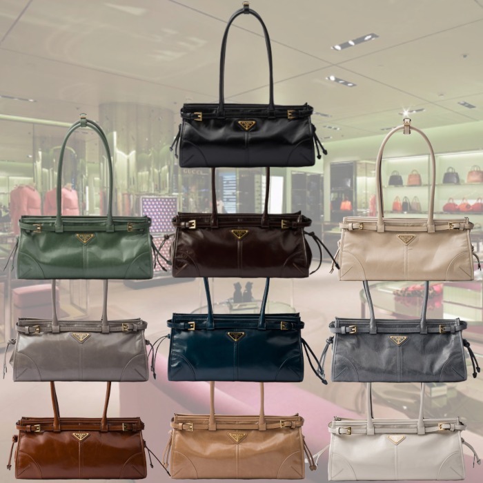 【25AW】新作 ボニー ミディアム レザーハンドバッグ◆プラダ◆