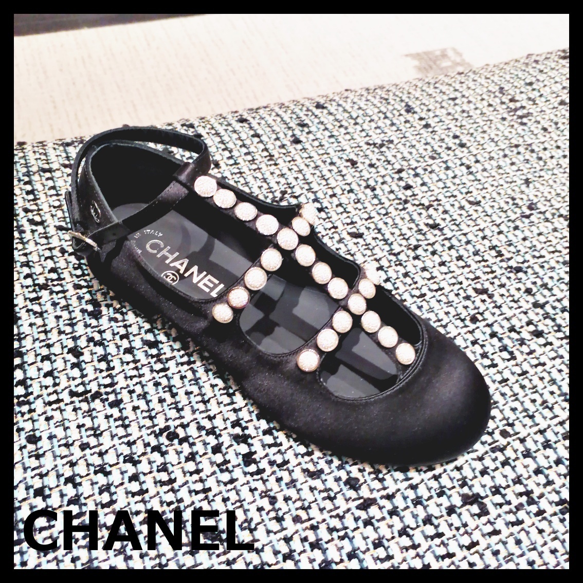 CHANEL シャネル パンプス メリージェーン パール ブラック
