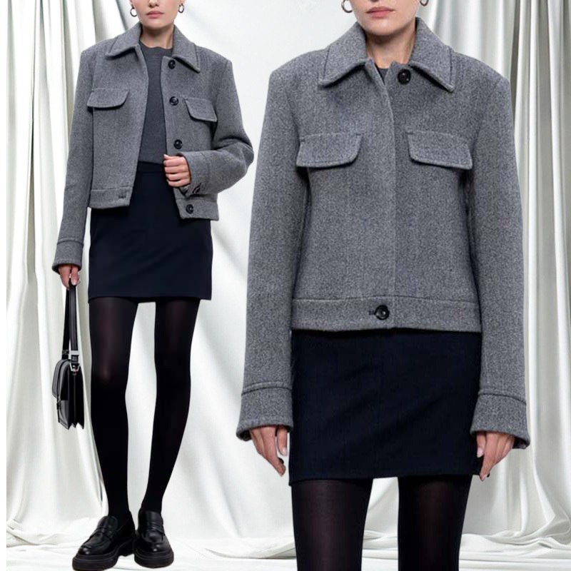 SPORTMAX「FRANCIA」ウール混ヘリンボーンジャケット