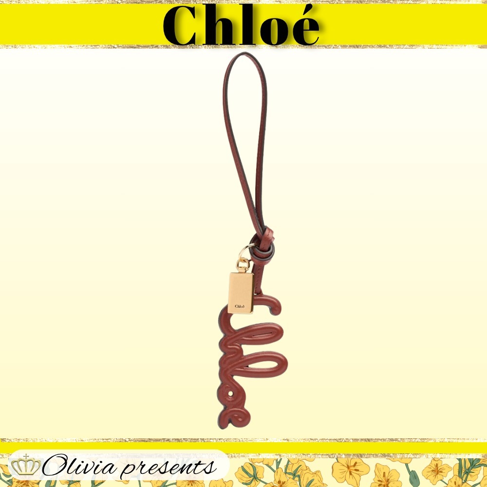 【Chloe】ロゴ入りレザーキーホルダー