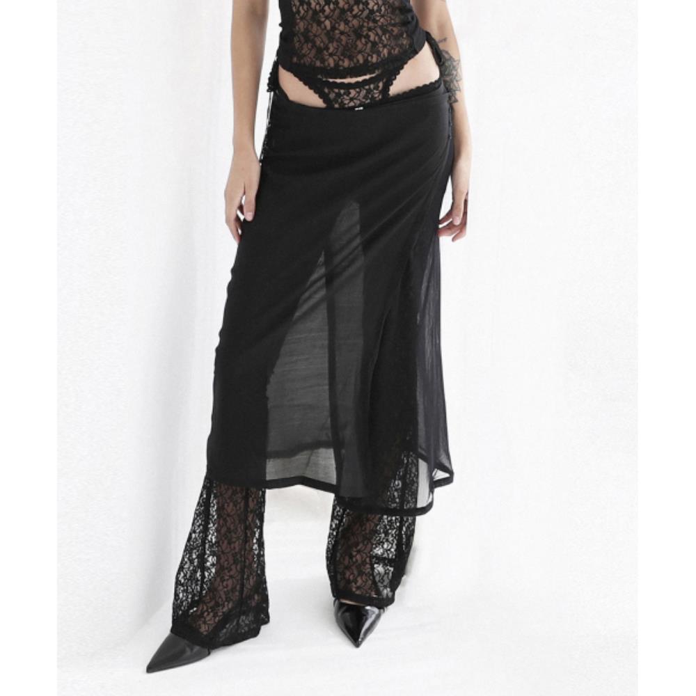 ◆BADBLOOD◆ Breeze Midi Skirt Black w-skt24-015