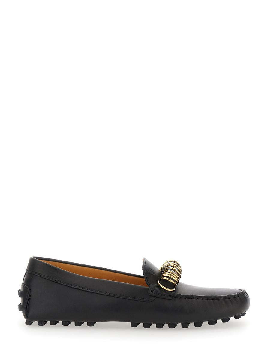 【関税＆送料込み】Tod'S Black Loafers With Ring Detail On
