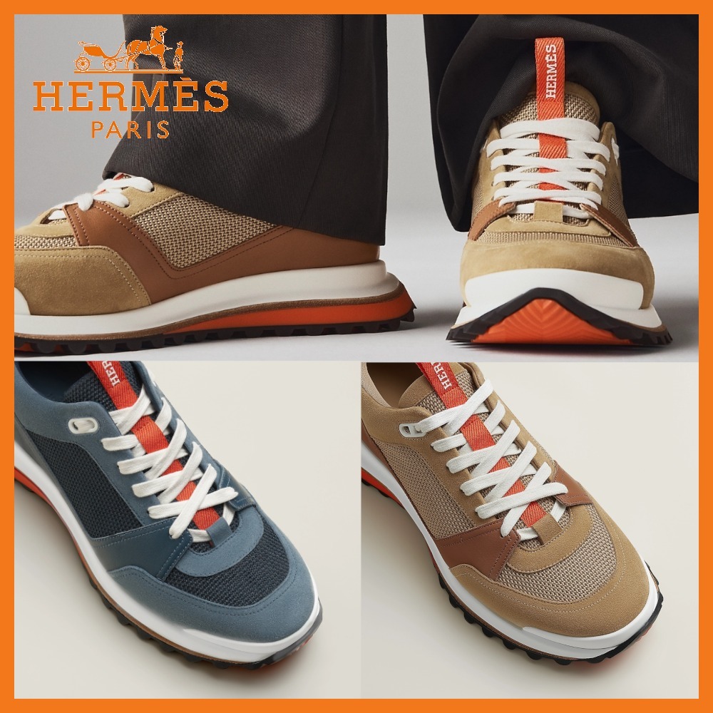 お洒落メンズ注目☆ HERMES Leader スニーカー men's