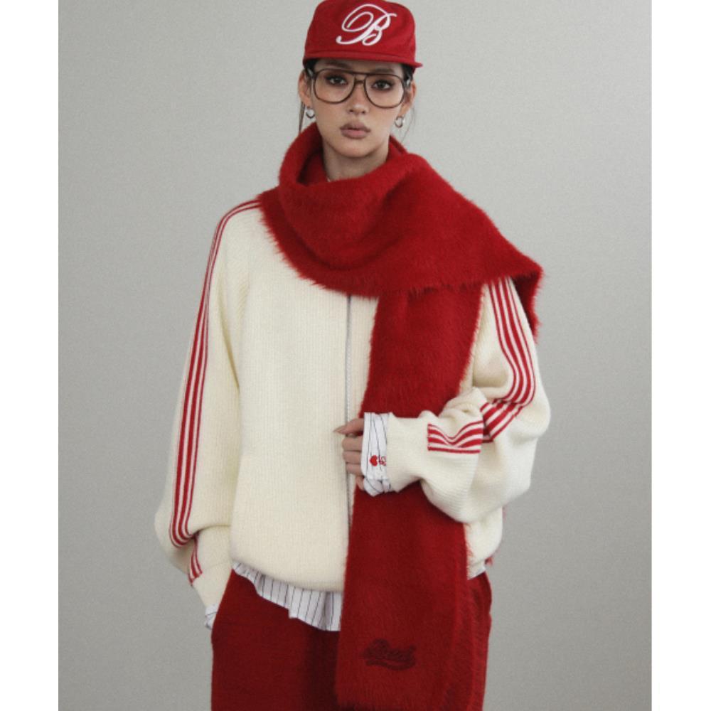 ◆BADBLOOD◆ Billy Knit Track Zip Up Cream w-knt24-012