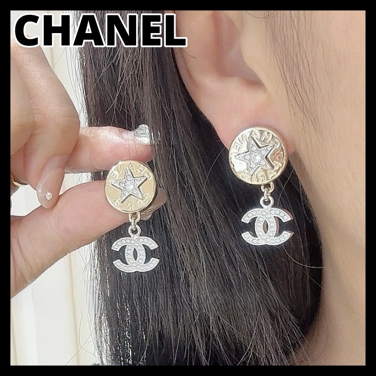 《輝く星がお洒落♪》CHANEL ピアス スター CCロゴ