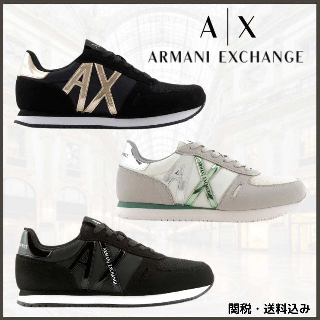 関税込★A/X Armani Exchange★AXロゴ レースアップ スニーカー