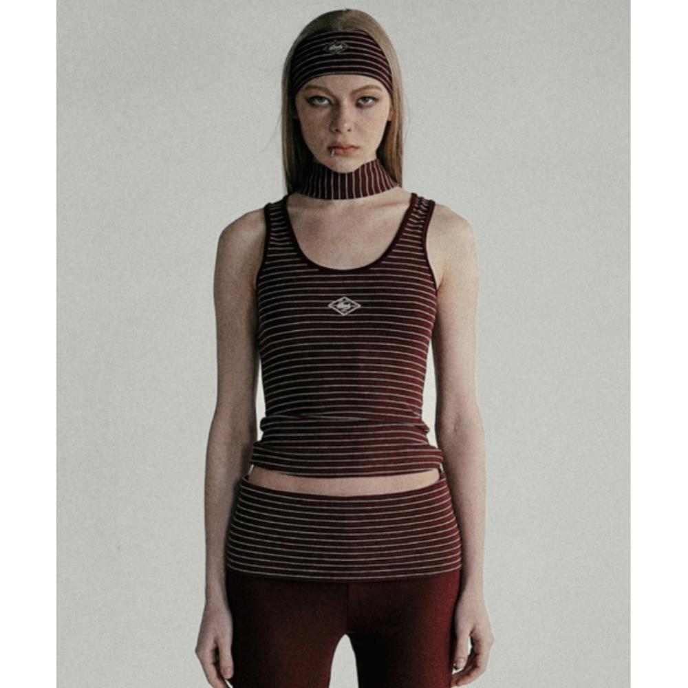 ◆BADBLOOD◆ Beyond Soft Tank 3 Stripe Wine w-tnk25-004