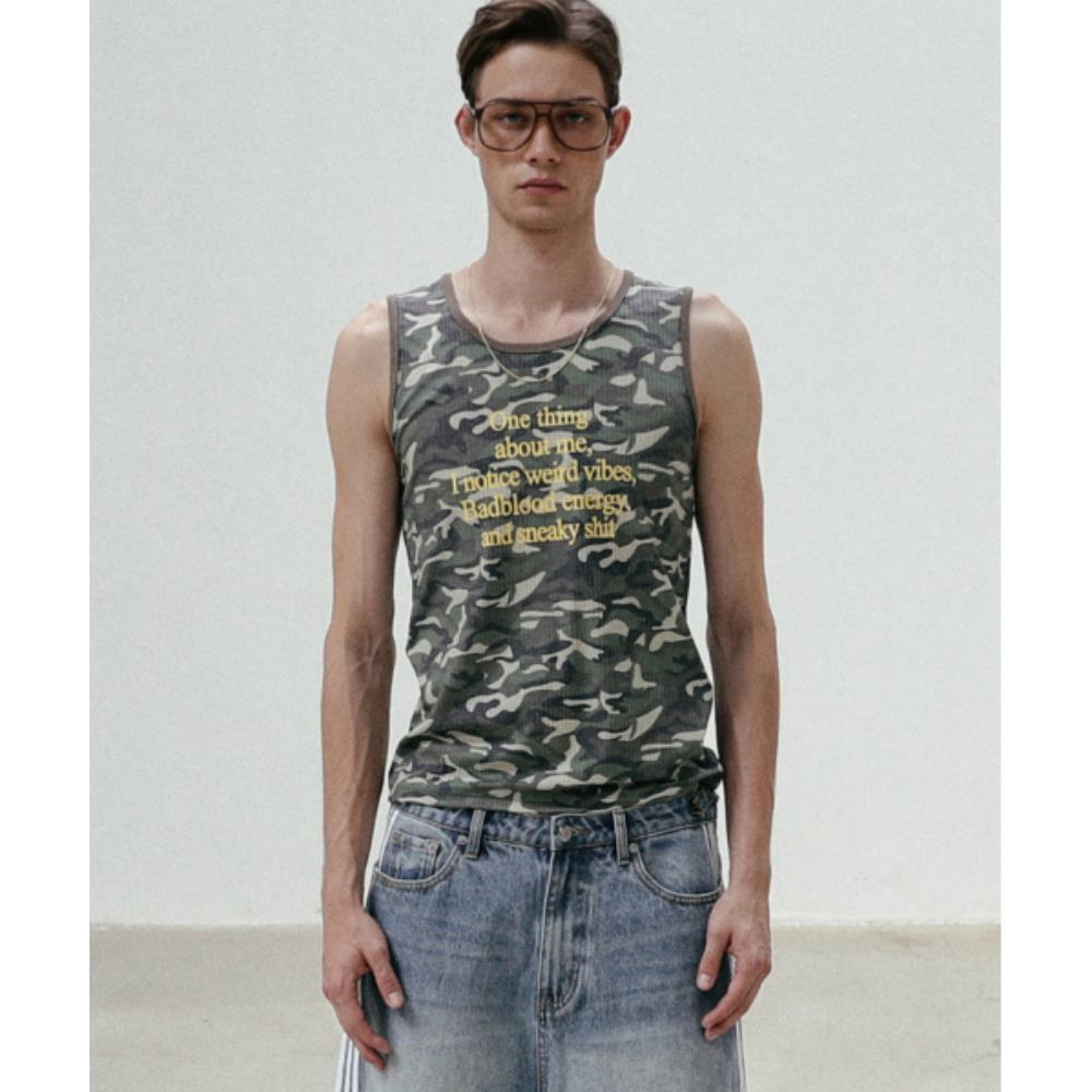 ◆BADBLOOD◆ Camo Tank Top Military w-tnk24-053