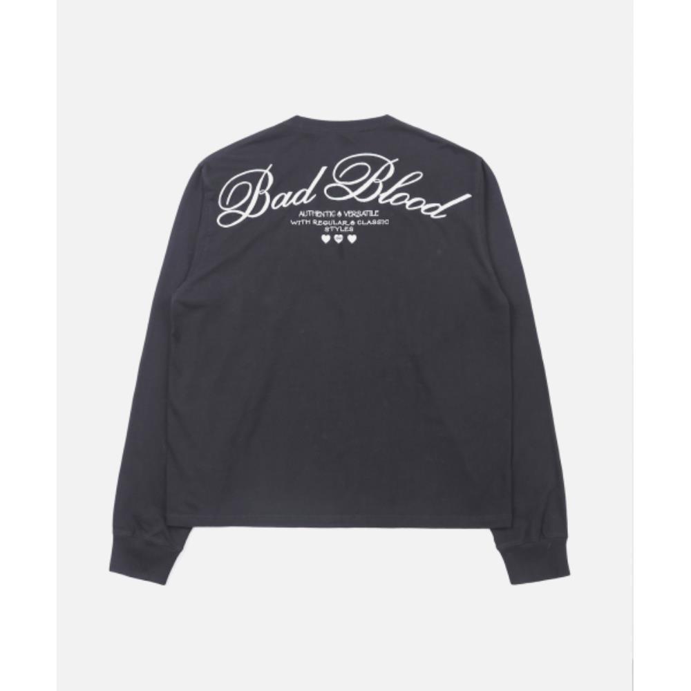 ◆BADBLOOD◆ Classic Logo Long Sleeve Black w-tee24-081