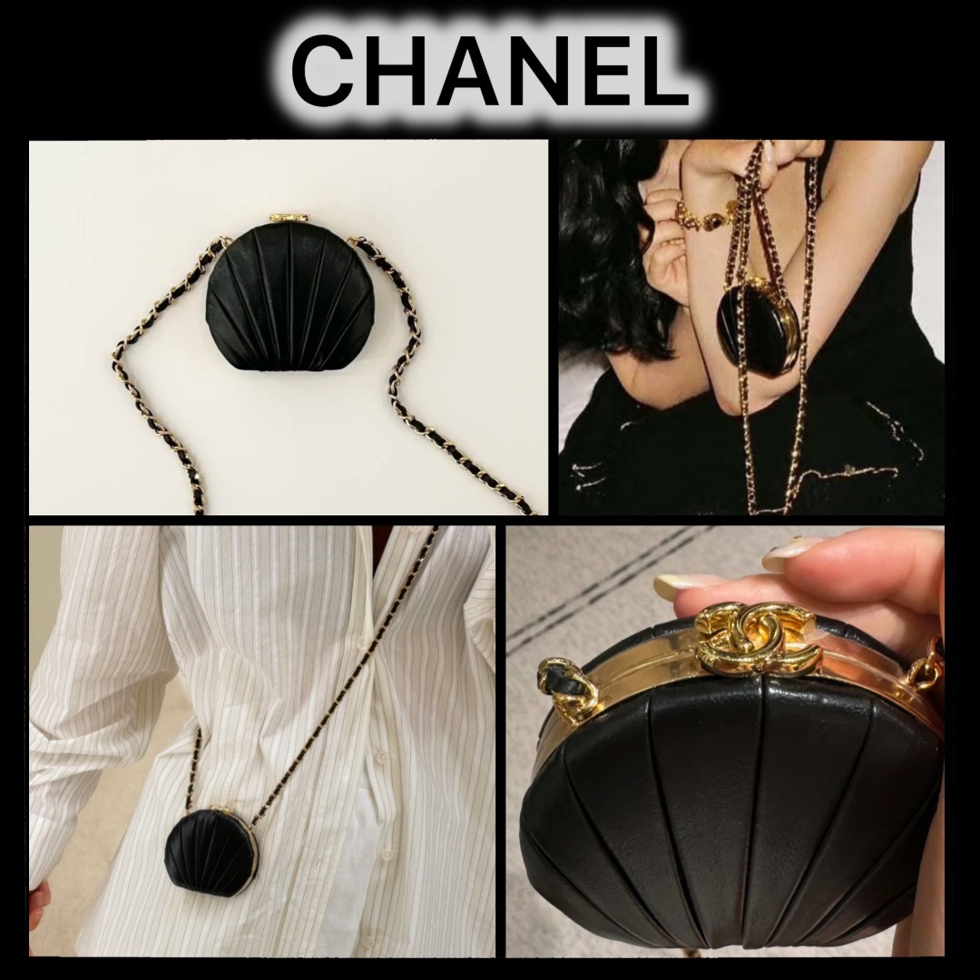 ★洗練された貝殻モチーフ★CHANEL チェーン付きクラッチ