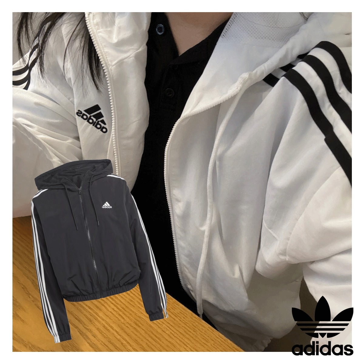 ジャケット (W) Adidas Essential 3-Stripes Woven Windbreaker Jacket