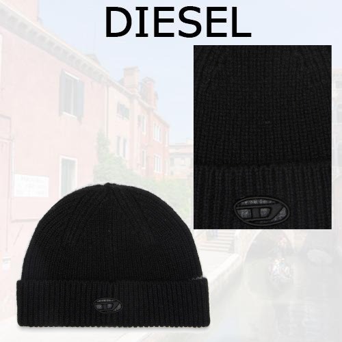 DIESEL ディーゼル メンズ K-Arac ウール＆カシミアハット Dロゴ