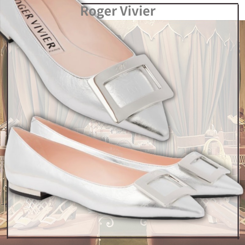 【大人の洗練メタリック】Roger Vivier バレエフラットパンプス