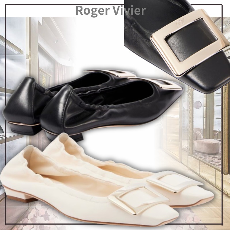 【しなやかさ】Roger Vivier Belle Vivier レザーバレエシューズ
