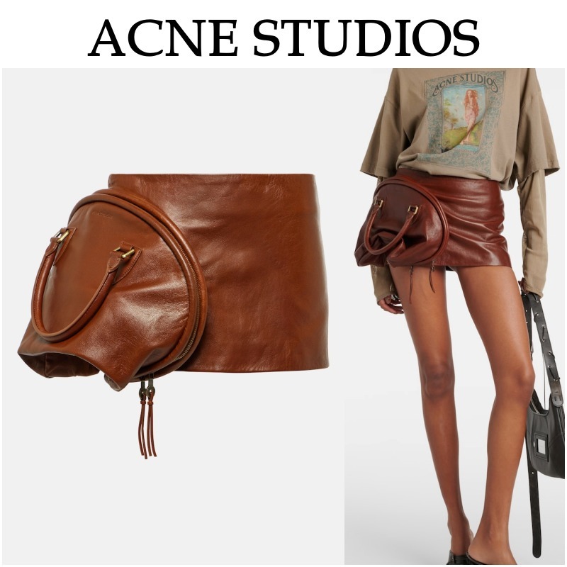 【Acne Studios】ローライズレザーミニスカート