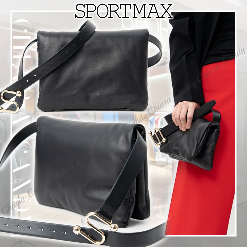 【25SS NEW】SPORTMAX_women /パッド入りレザーショルダーバッグ
