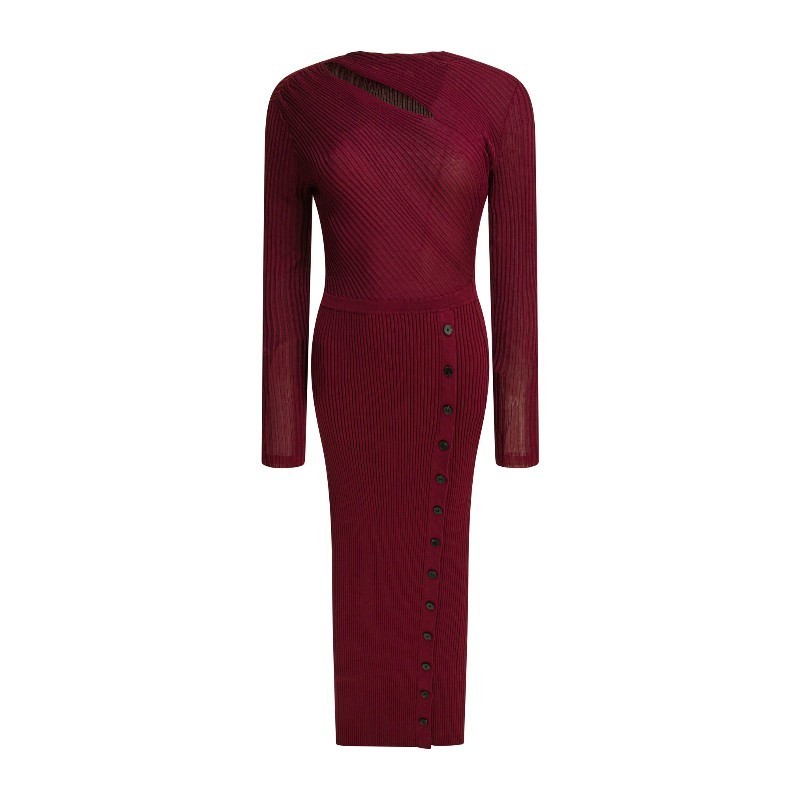 ワンピース SELF PORTRAIT FW25 Dresses (PF25 080M BU BURGUNDY)