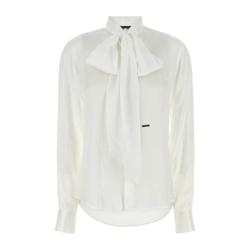 Tシャツ・カットソー D SQUARED2 FW25 White viscose shirt (S75DL0893S78302 100)