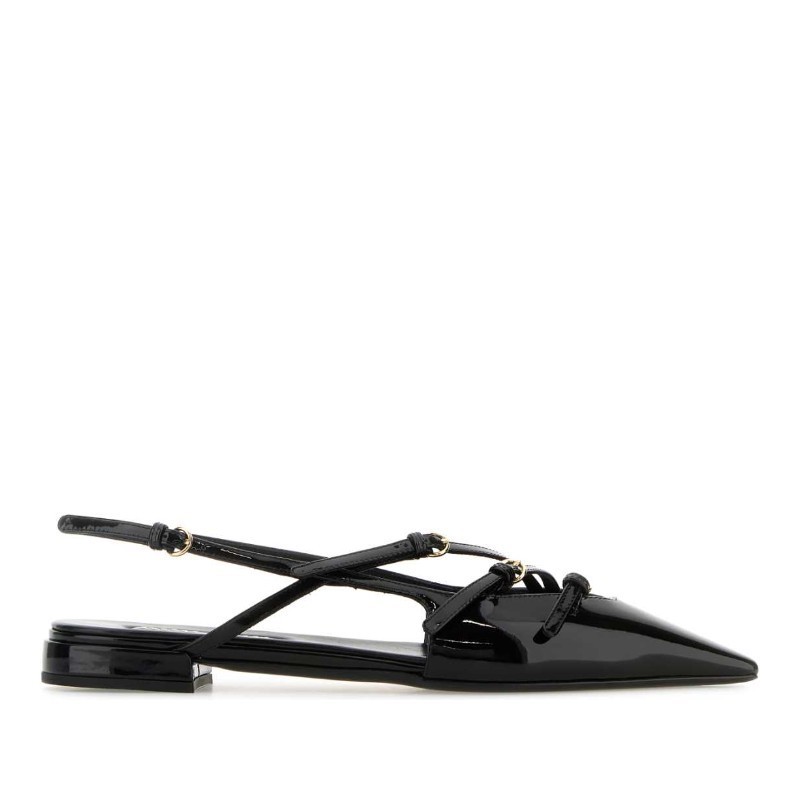 サンダル・ミュール MiuMiu FW25 Black leather ballerinas (5F476EF010069 F0002)