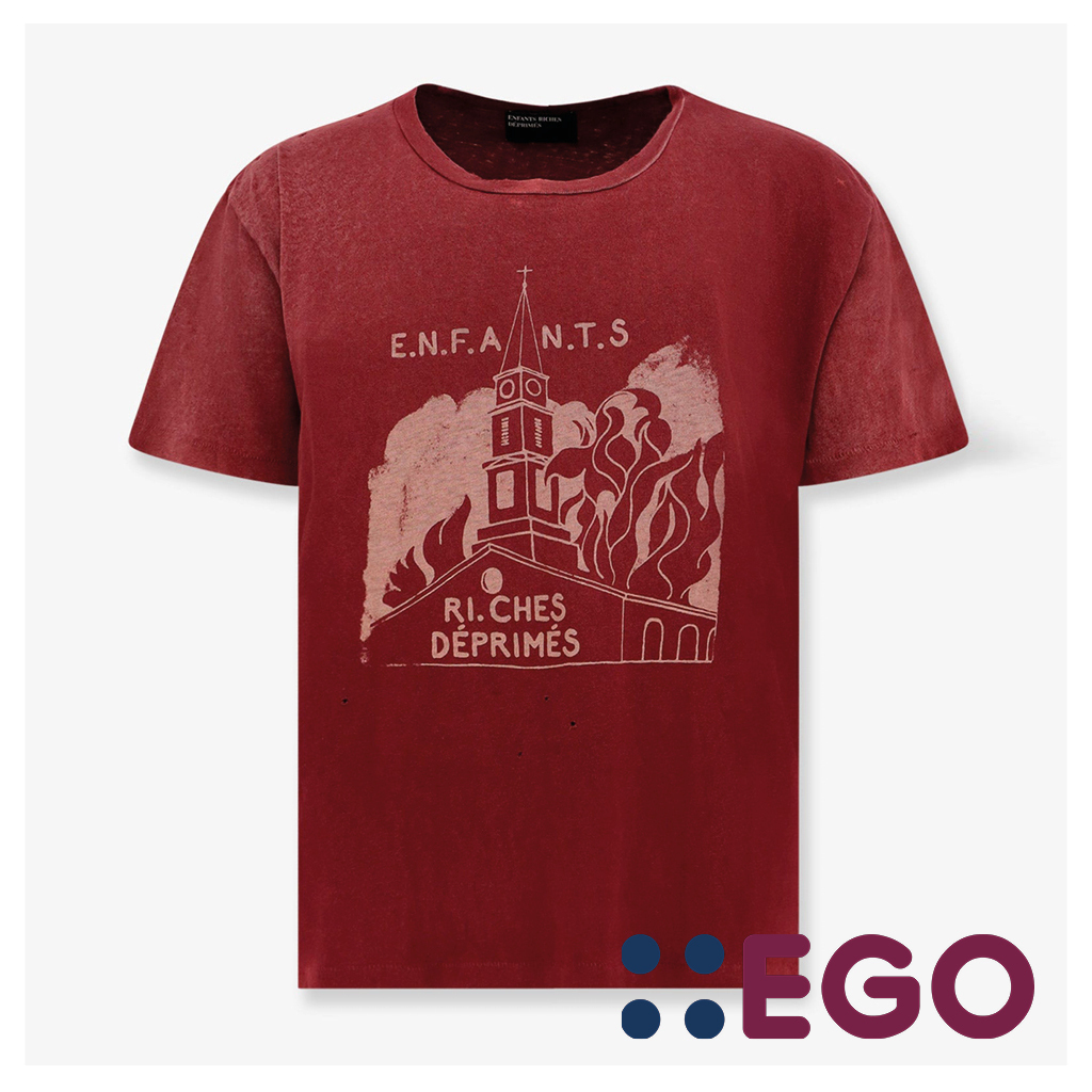 Tシャツ・カットソー BURNING CHURCH COTTON T-SHIRT WITH USED EFFECT