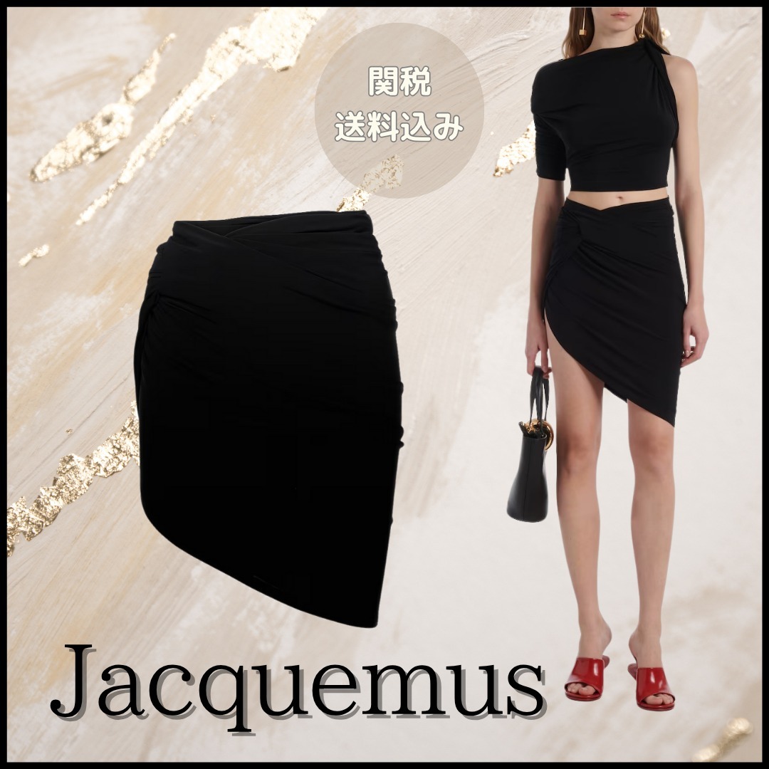 JACQUEMUS【関税送料込】ドレープジャージーミニスカート