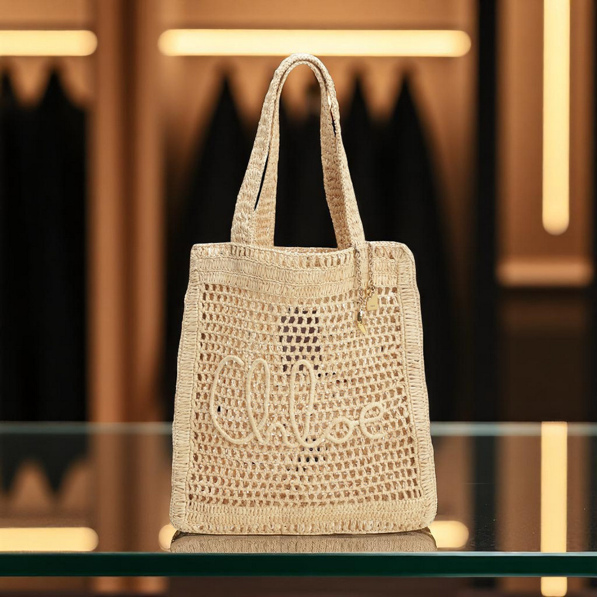 Chloe ラフィア製Summer Bananaトートバッグ