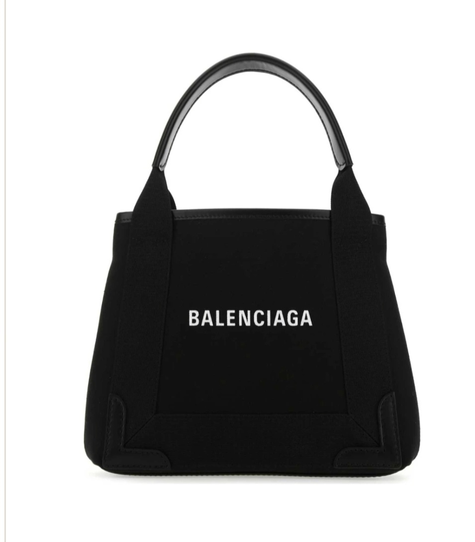ハンドバッグ Balenciaga Black Fabric Navy Cabas Xs Handbag