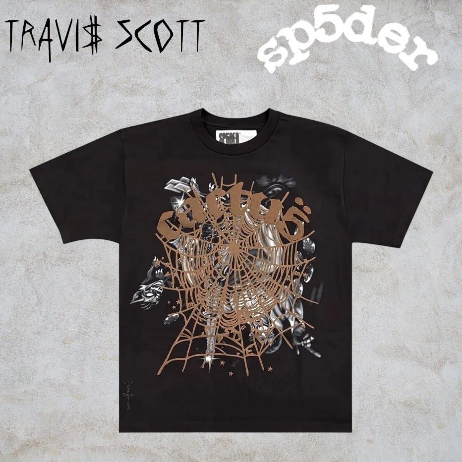 Travis Scott × Sp5der コラボ Tシャツ マーチ スパイダー