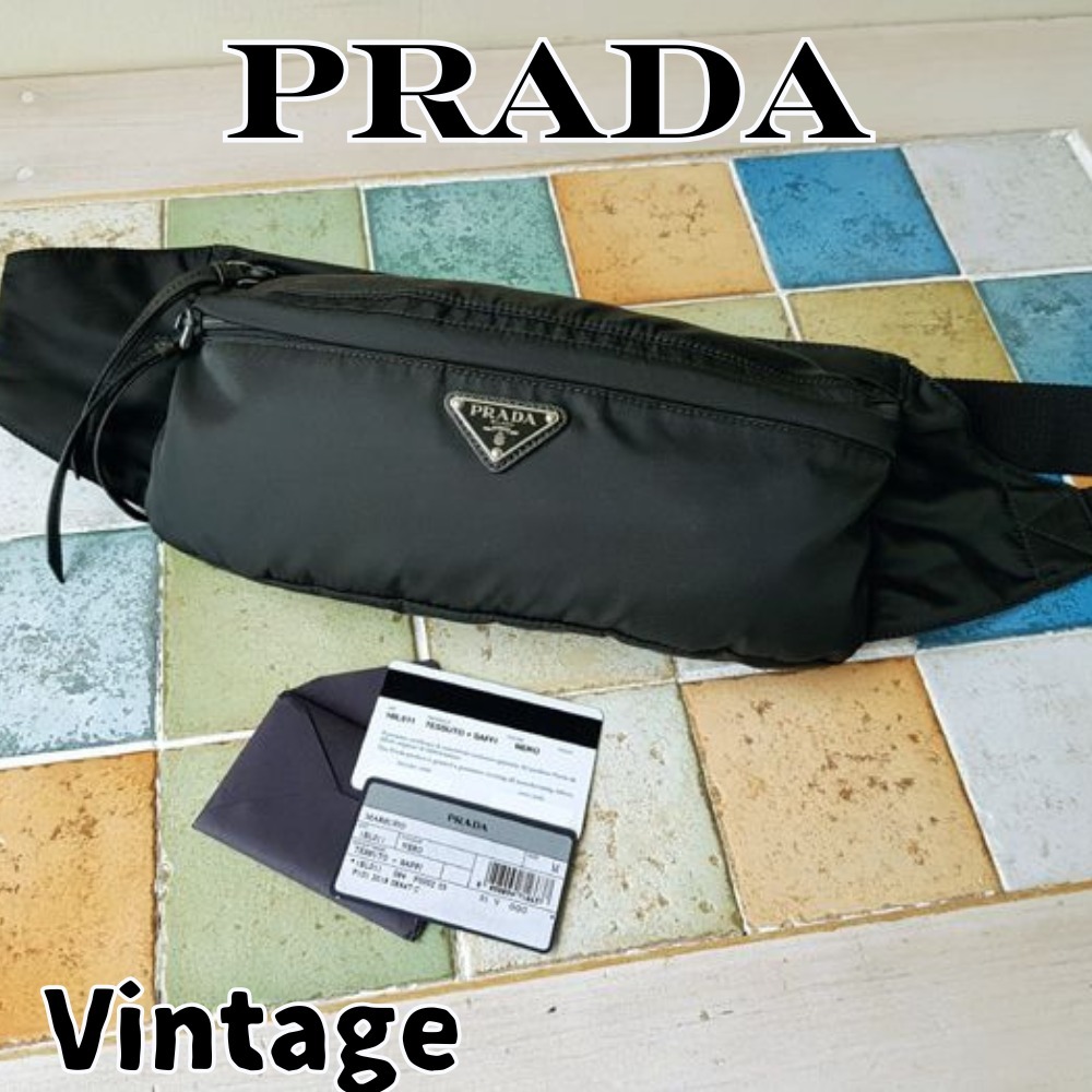 【ヴィンテージ】Rank:A☆PRADA ヒップ ベルトバッグ 1BL011