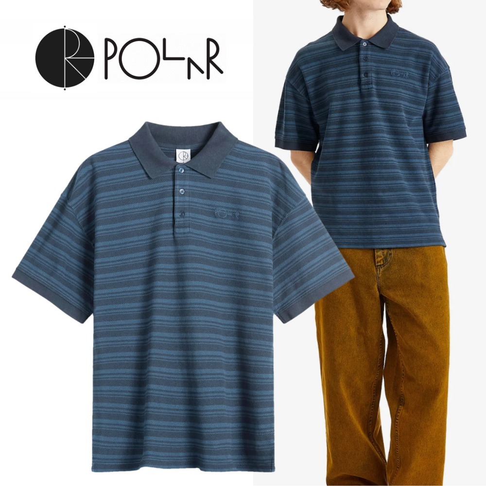 送料関税込★Polar Skate Co./ストライプサーフポロシャツ