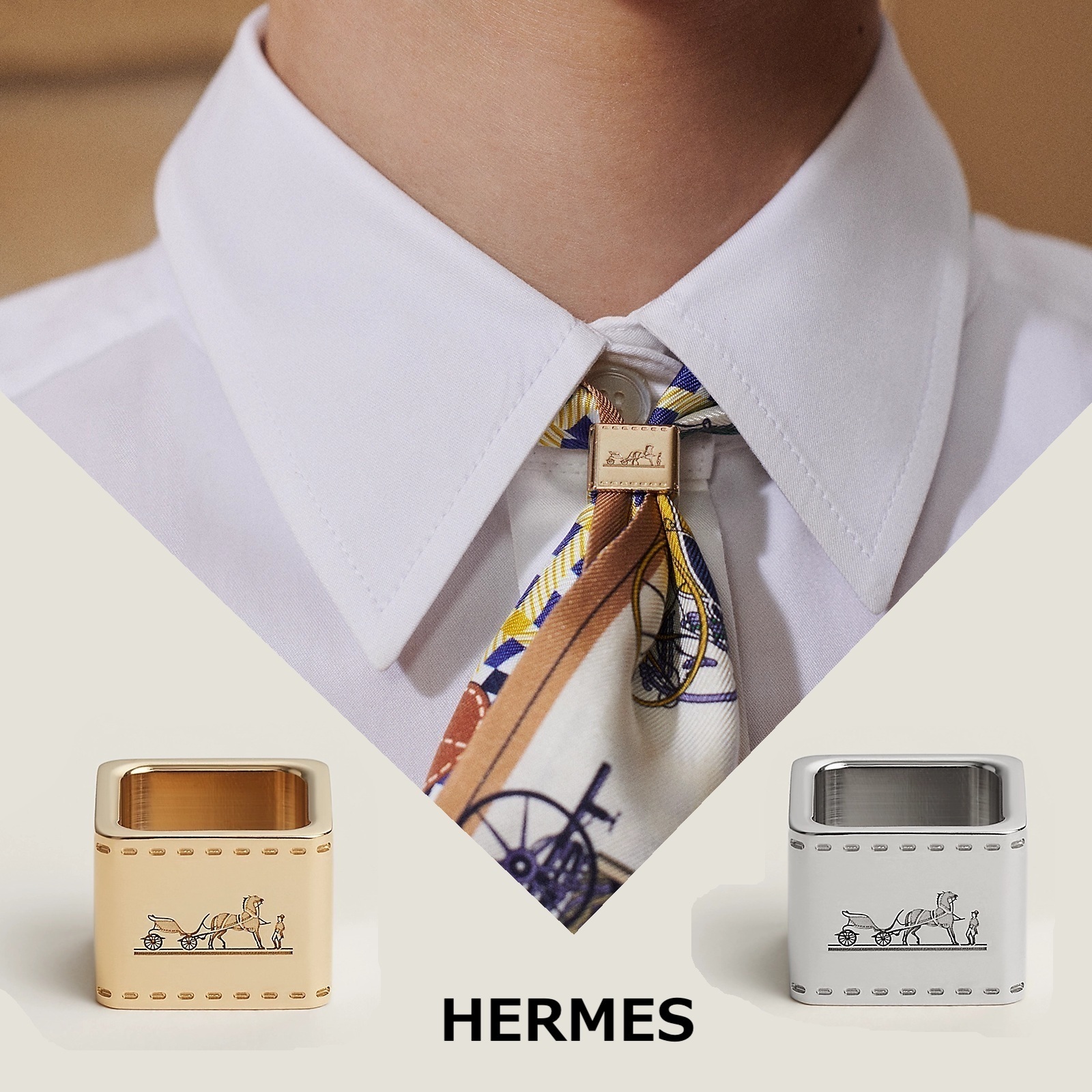 【HERMES】人気 ミニボルダック ツイリーリング