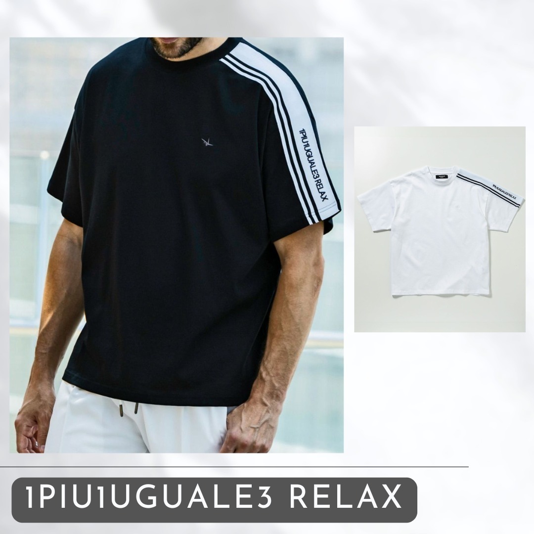 ★イケオジ★【1PIU1UGUALE3 RELAX】ジャージーラインTシャツ