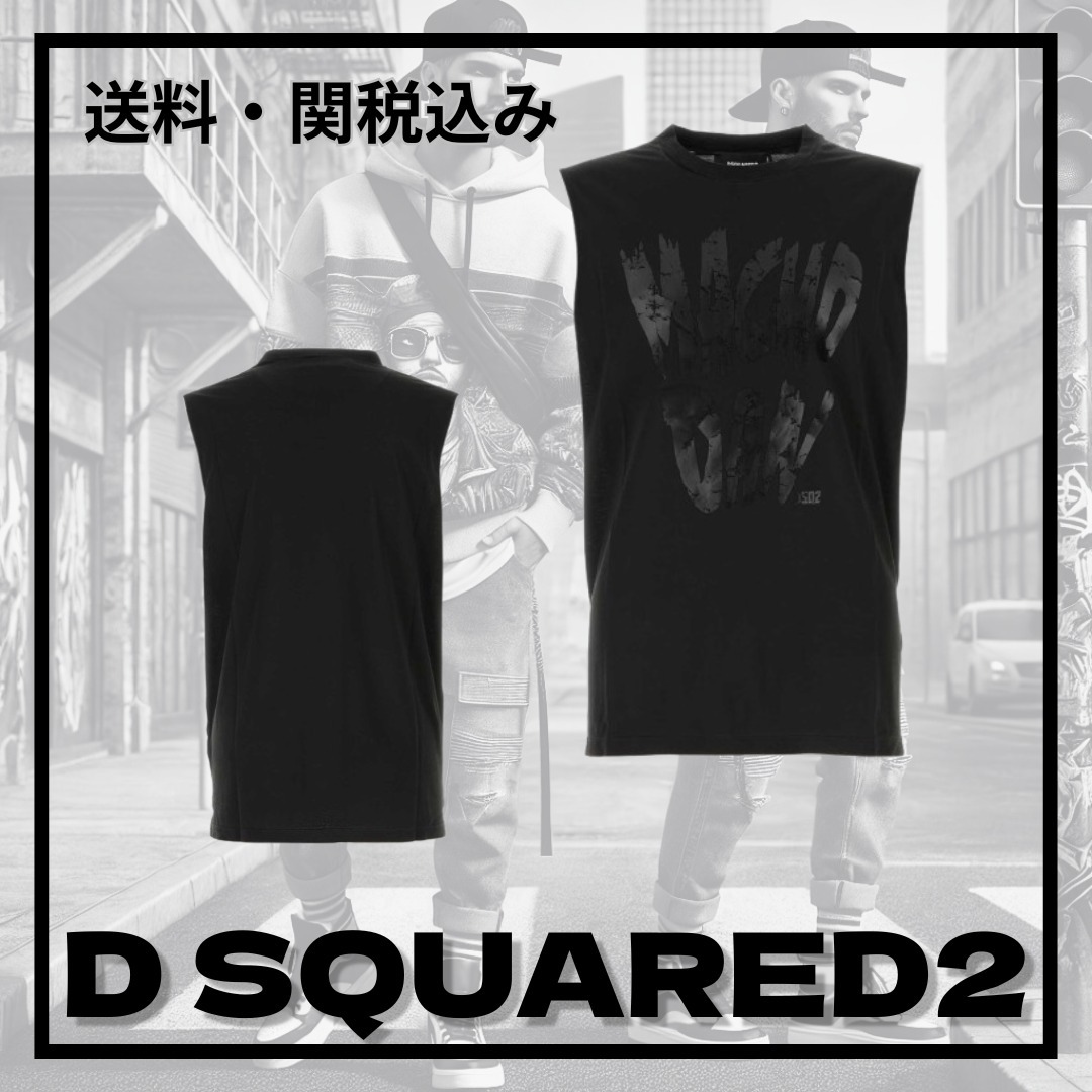 関税込＊D SQUARED2＊コットン プレサート ノースリーブ Tシャツ