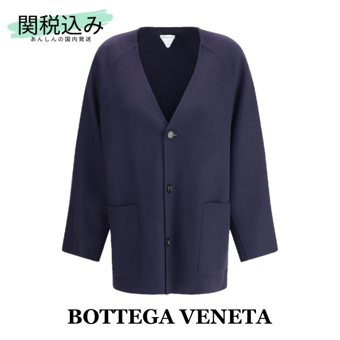 【BOTTEGA VENETA】ライト ウール＆カシミア コート ネイビー