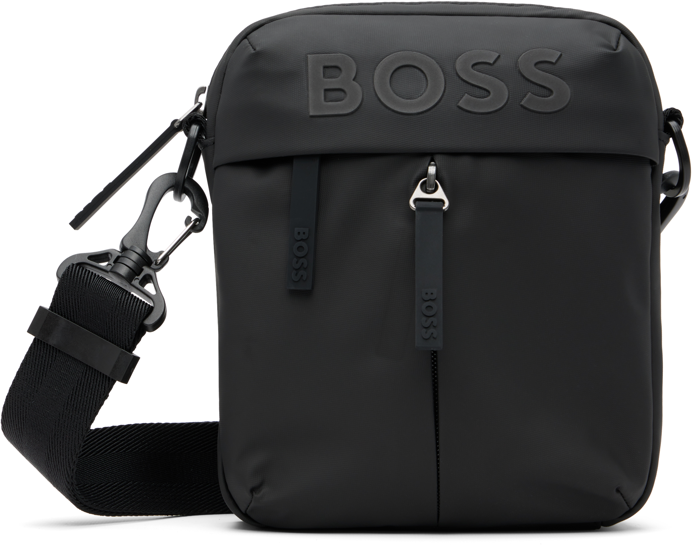 【関税込み】BOSS ブラック フェイクレザー リポーターバッグ