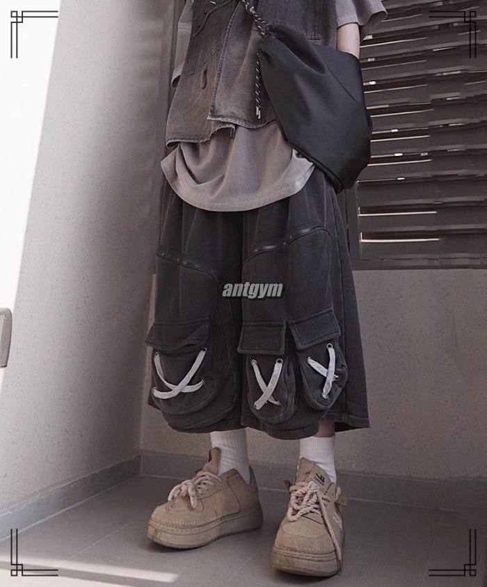 ワイドレッグパンツ サイドポケット S〜3XL